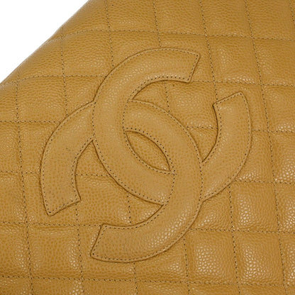 Chanel 2002-2003 Beige Caviar Tote Chain Handbag