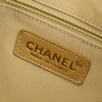 Chanel 2002-2003 Beige Caviar Tote Chain Handbag