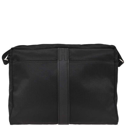 Hermes Black Toile Chevrons Acapulco Besace MM Shoulder Bag