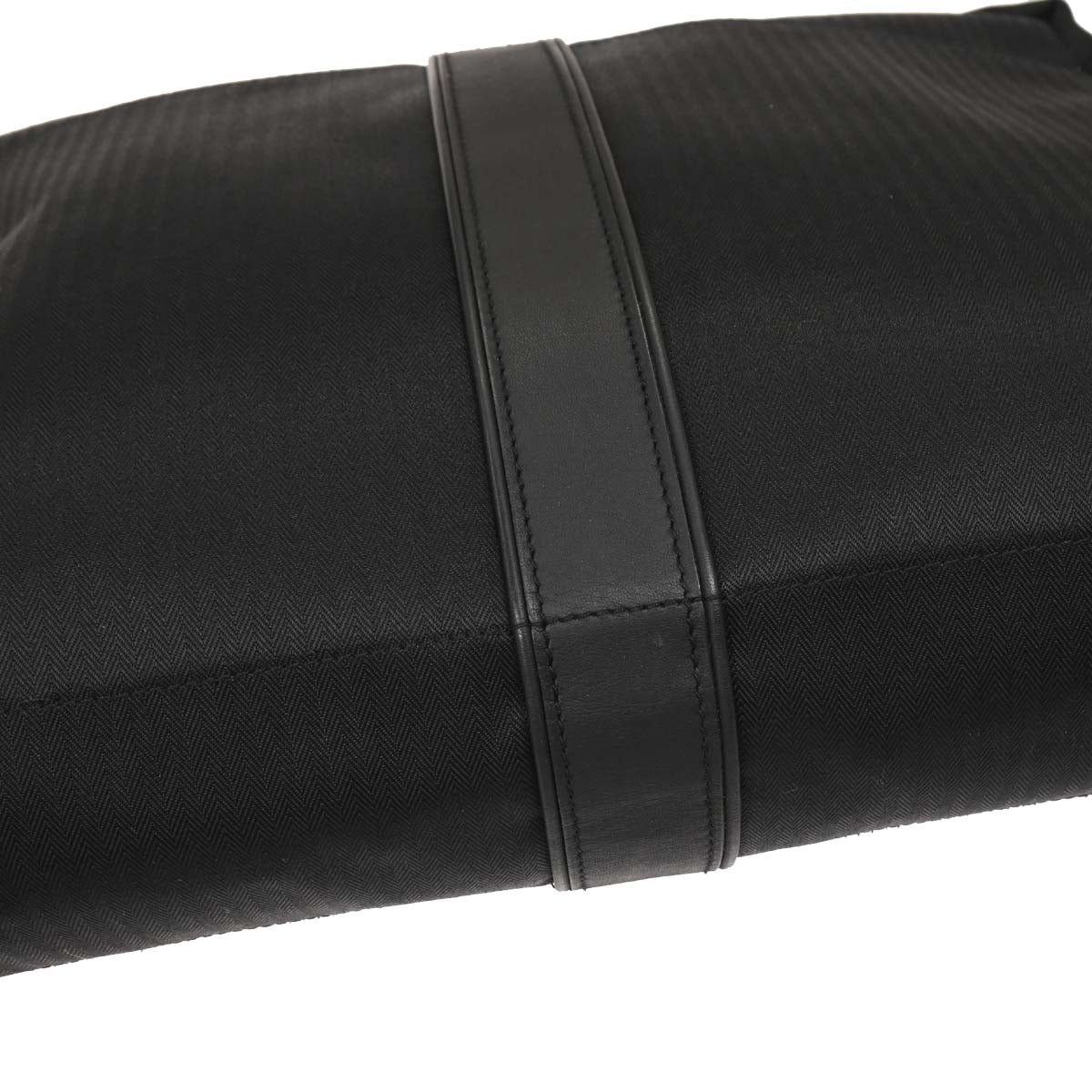 Hermes Black Toile Chevrons Acapulco Besace MM Shoulder Bag