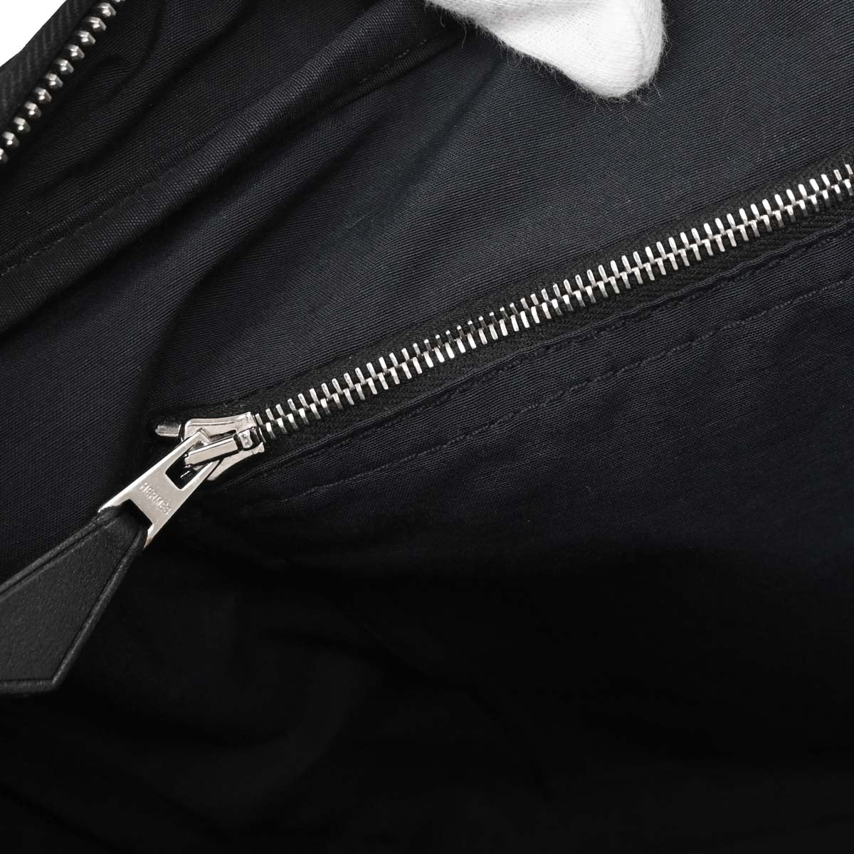 Hermes Black Toile Chevrons Acapulco Besace MM Shoulder Bag