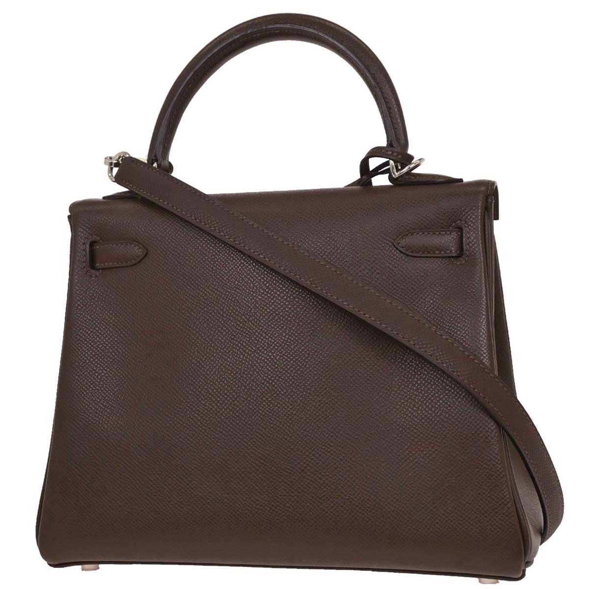 Hermes Chocolat Epsom Kelly 25 Retourne 2way Shoulder Handbag
