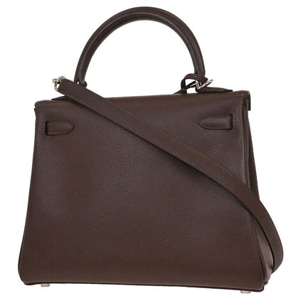 Hermes Chocolat Epsom Kelly 25 Retourne 2way Shoulder Handbag