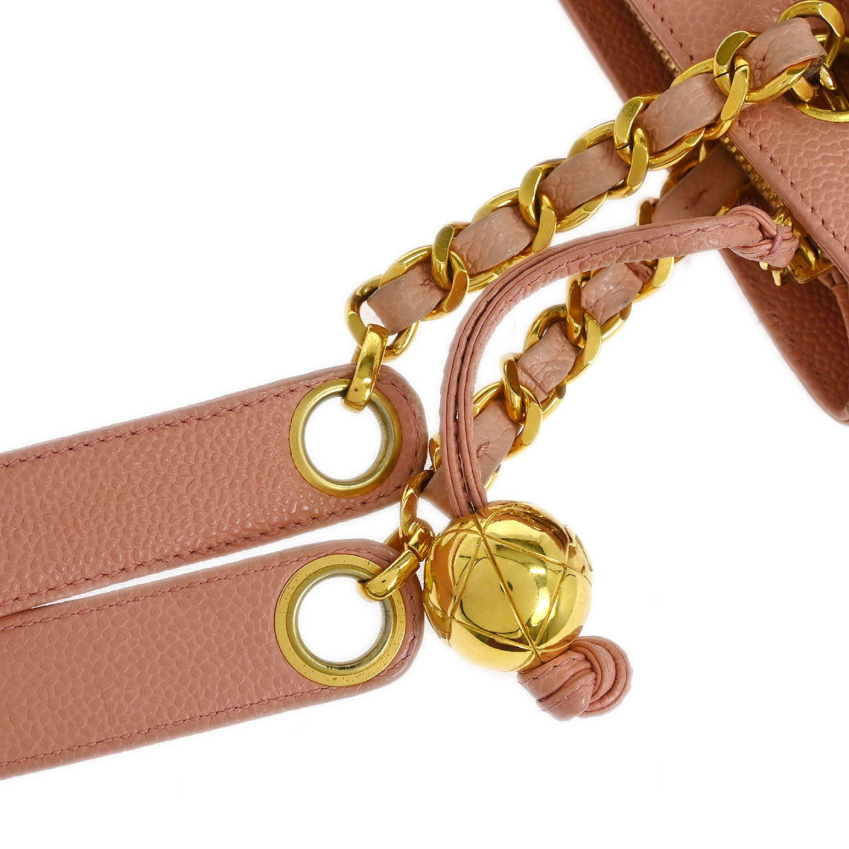 Chanel 1994-1996 Pink Caviar Chain Shoulder Bag
