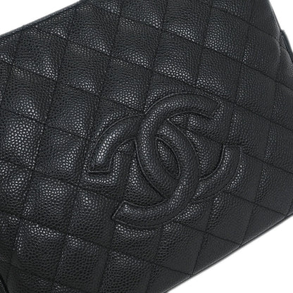 Chanel 2003-2004 Black Caviar Petite Timeless Tote PTT Chain Handbag