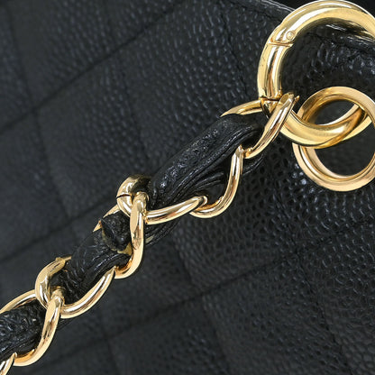 Chanel 2003-2004 Black Caviar Petite Timeless Tote PTT Chain Handbag