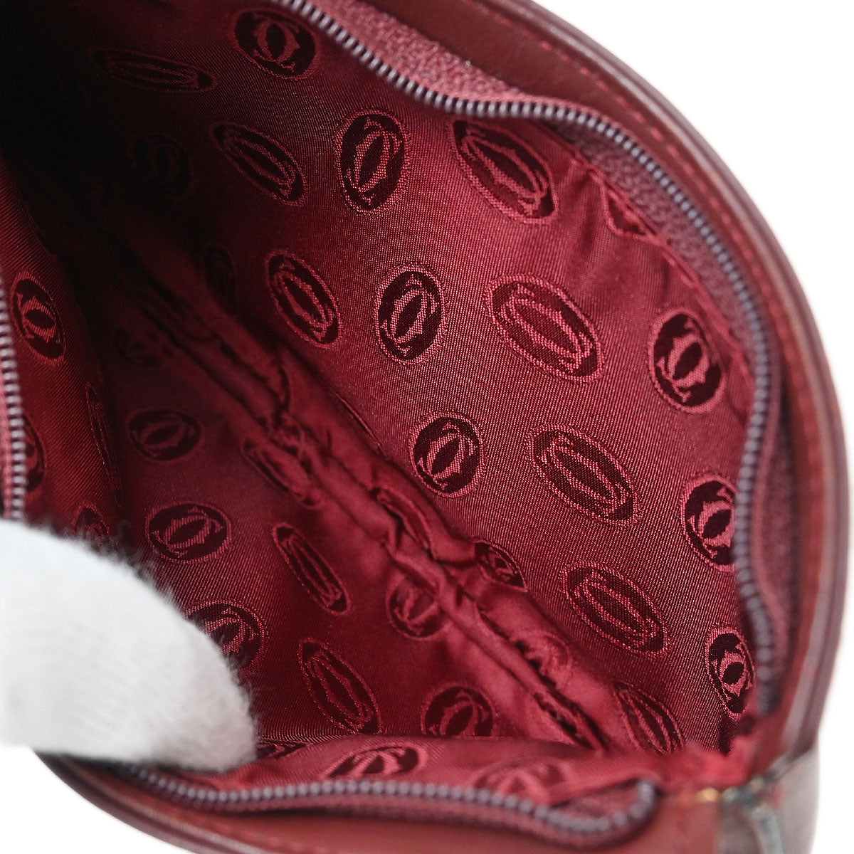 Cartier Bordeaux Leather Coin Walet Pouch