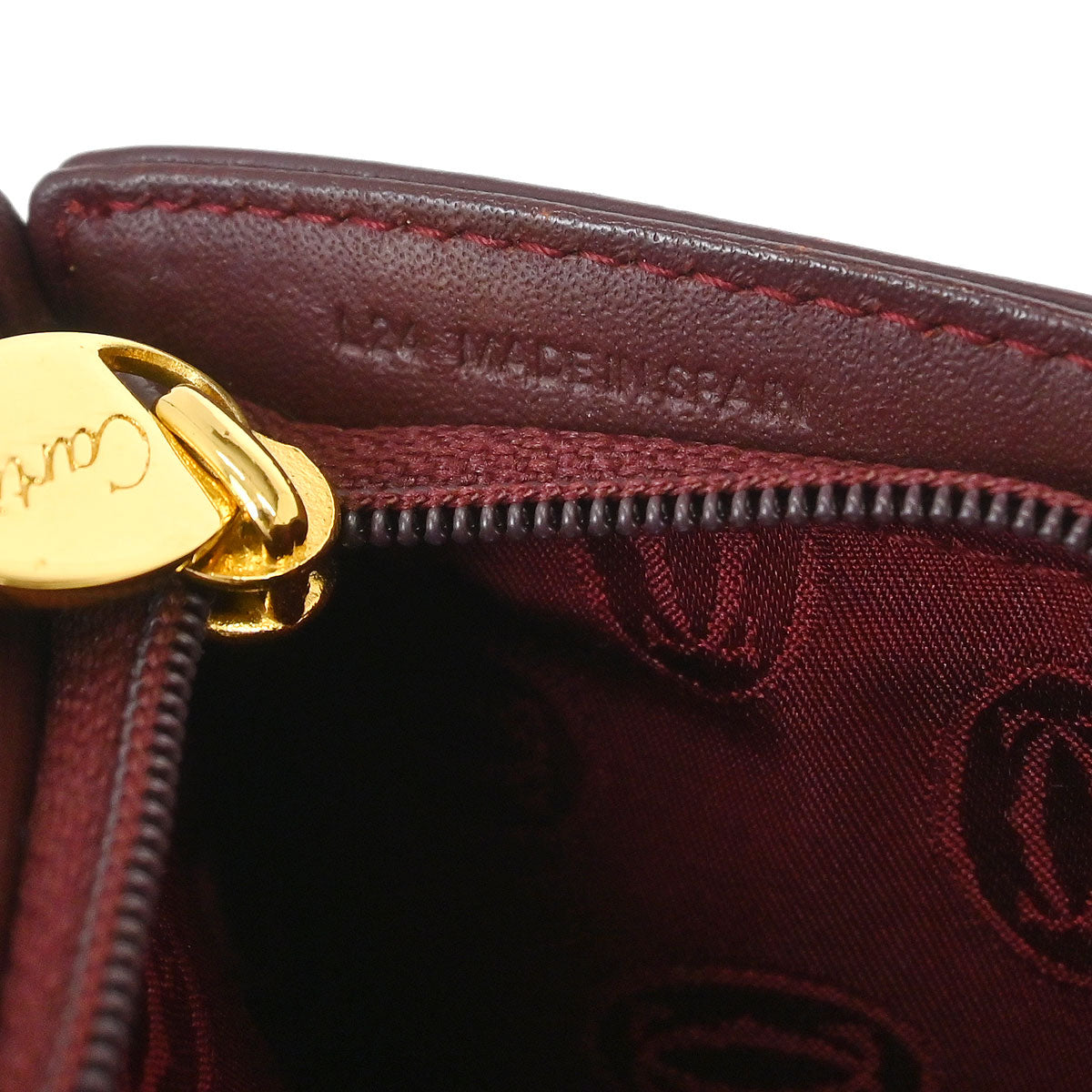 Cartier Bordeaux Leather Coin Walet Pouch