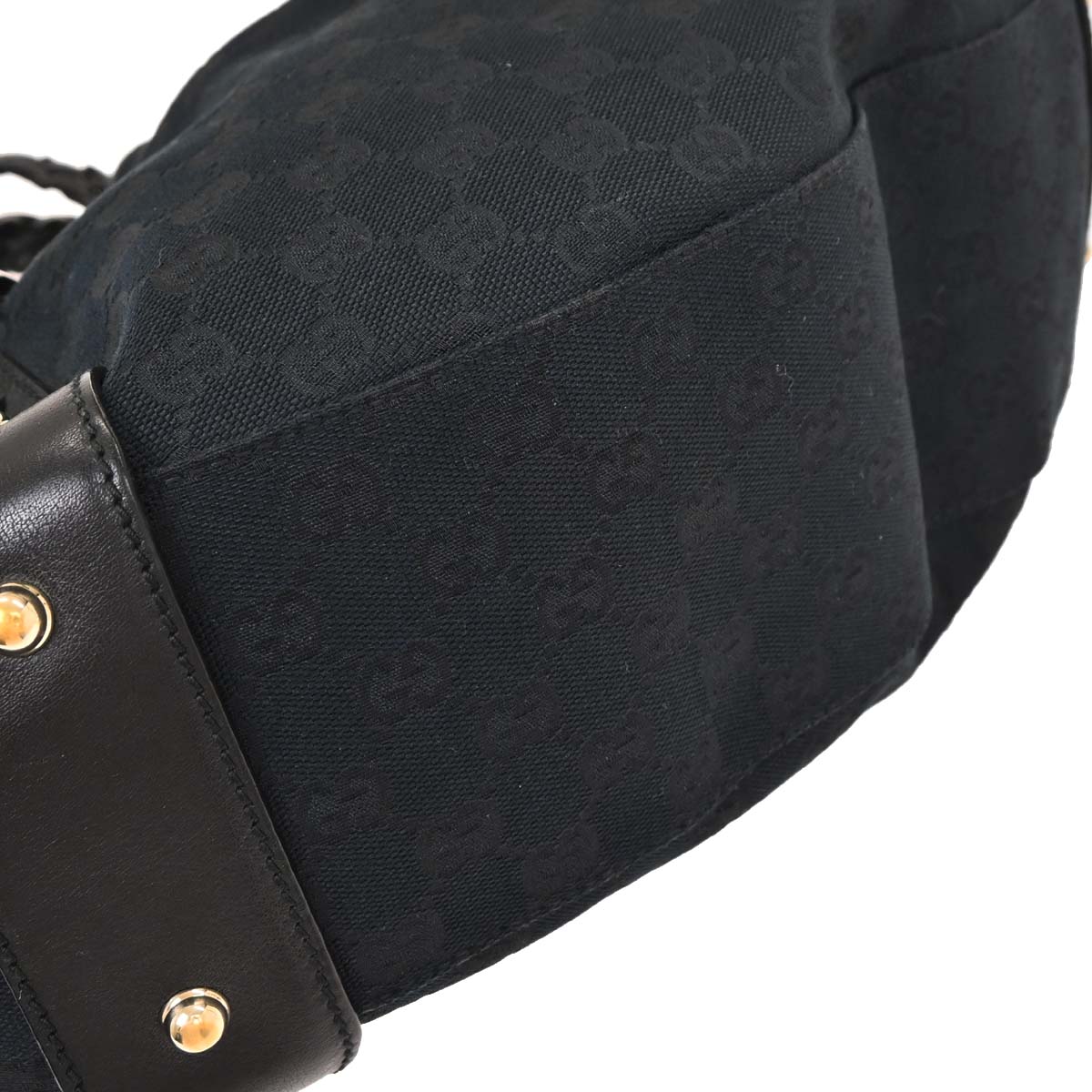 Gucci Black Canvas GG Horsebit Handbag