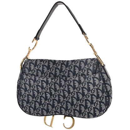 Christian Dior 2002 Navy Trotter Double Saddle Handbag