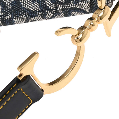 Christian Dior 2002 Navy Trotter Double Saddle Handbag