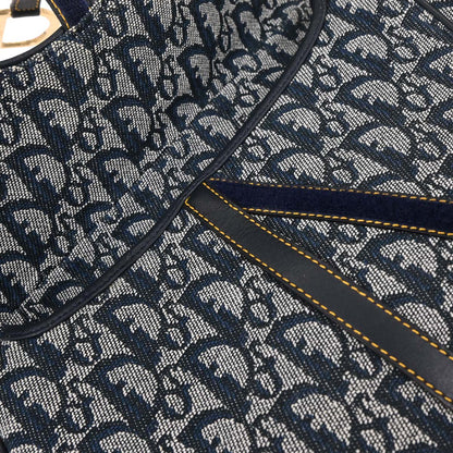 Christian Dior 2002 Navy Trotter Double Saddle Handbag