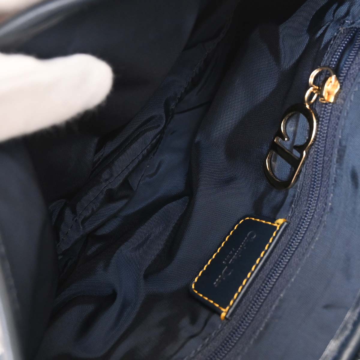 Christian Dior 2002 Navy Trotter Double Saddle Handbag