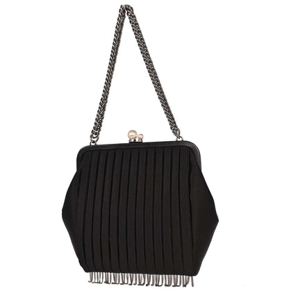 Chanel 2006-2008 Black Satin Mademoiselle Chain Handbag