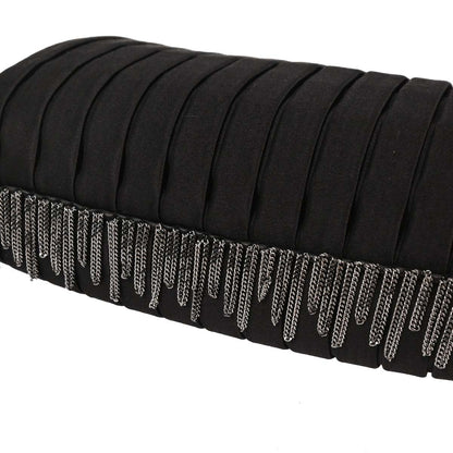 Chanel 2006-2008 Black Satin Mademoiselle Chain Handbag