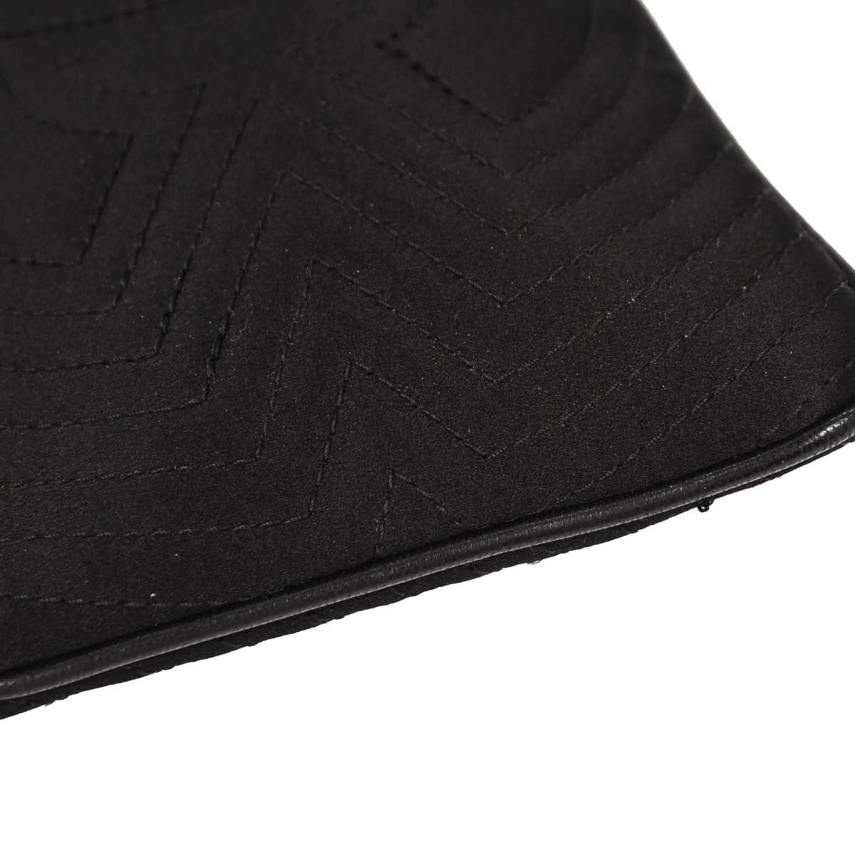 Chanel 2004-2005 Black Satin Camellia Charm Chain Handbag