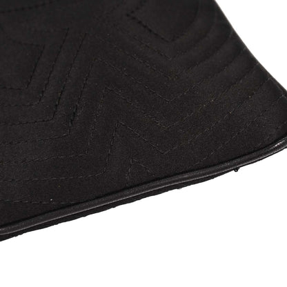 Chanel 2004-2005 Black Satin Camellia Charm Chain Handbag