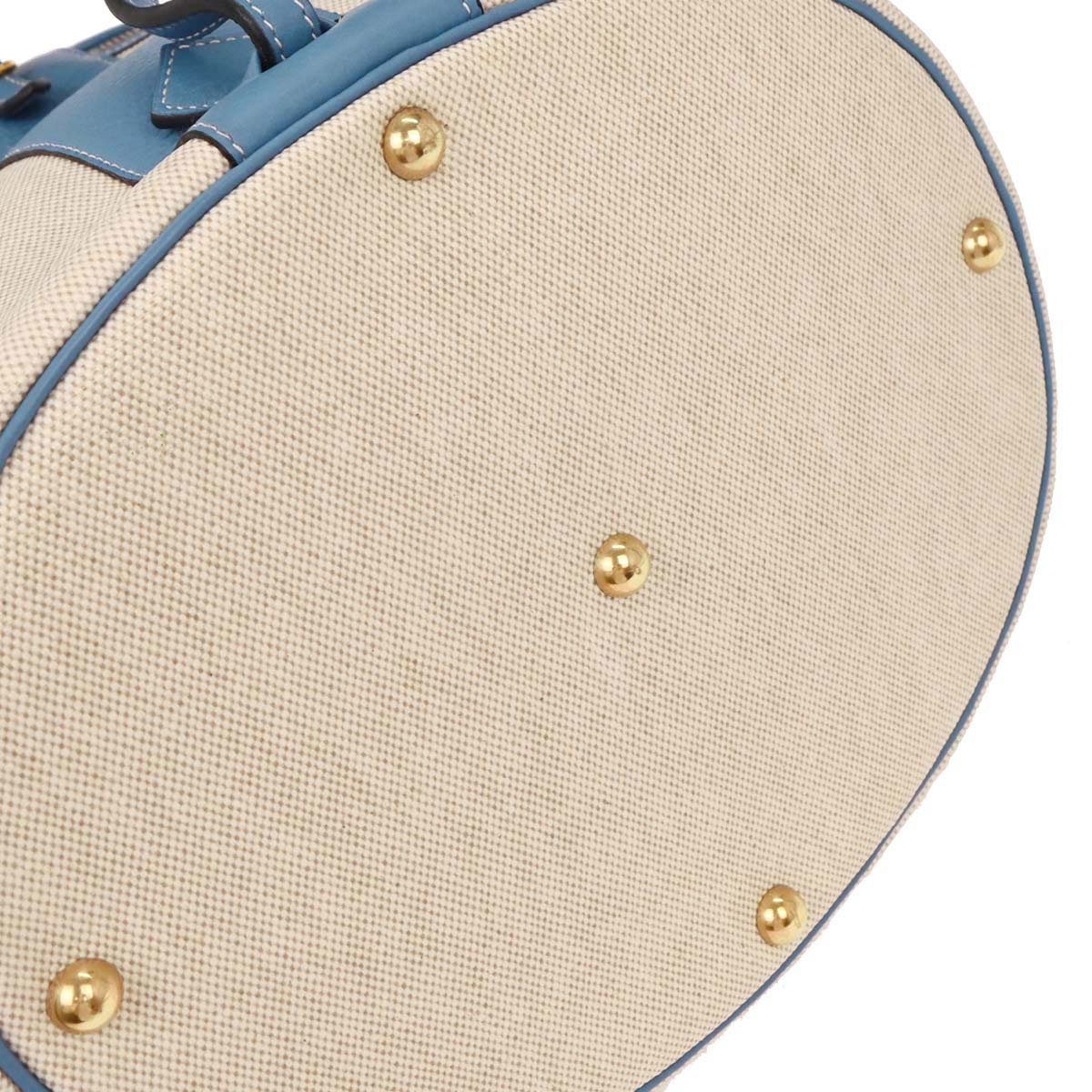 Hermes Blue Jean Toile H Taurillon Clemence Intercity Vanity Handbag