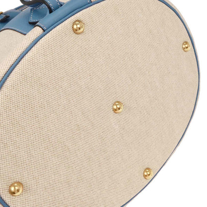 Hermes Blue Jean Toile H Taurillon Clemence Intercity Vanity Handbag