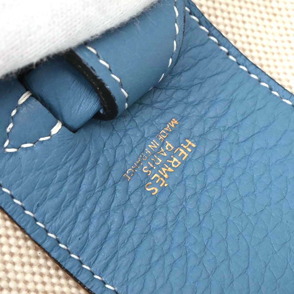 Hermes Blue Jean Toile H Taurillon Clemence Intercity Vanity Handbag