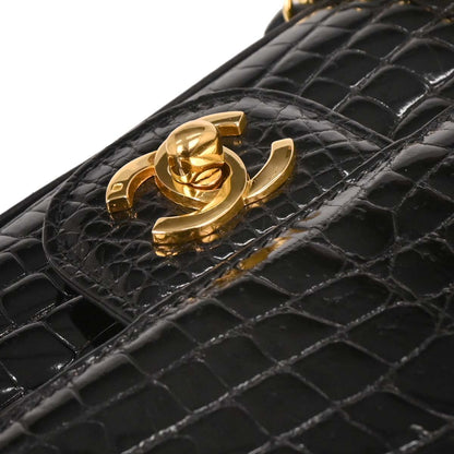 Chanel * 1986-1988 Crocodile Medium Classic Double Flap Shoulder Bag