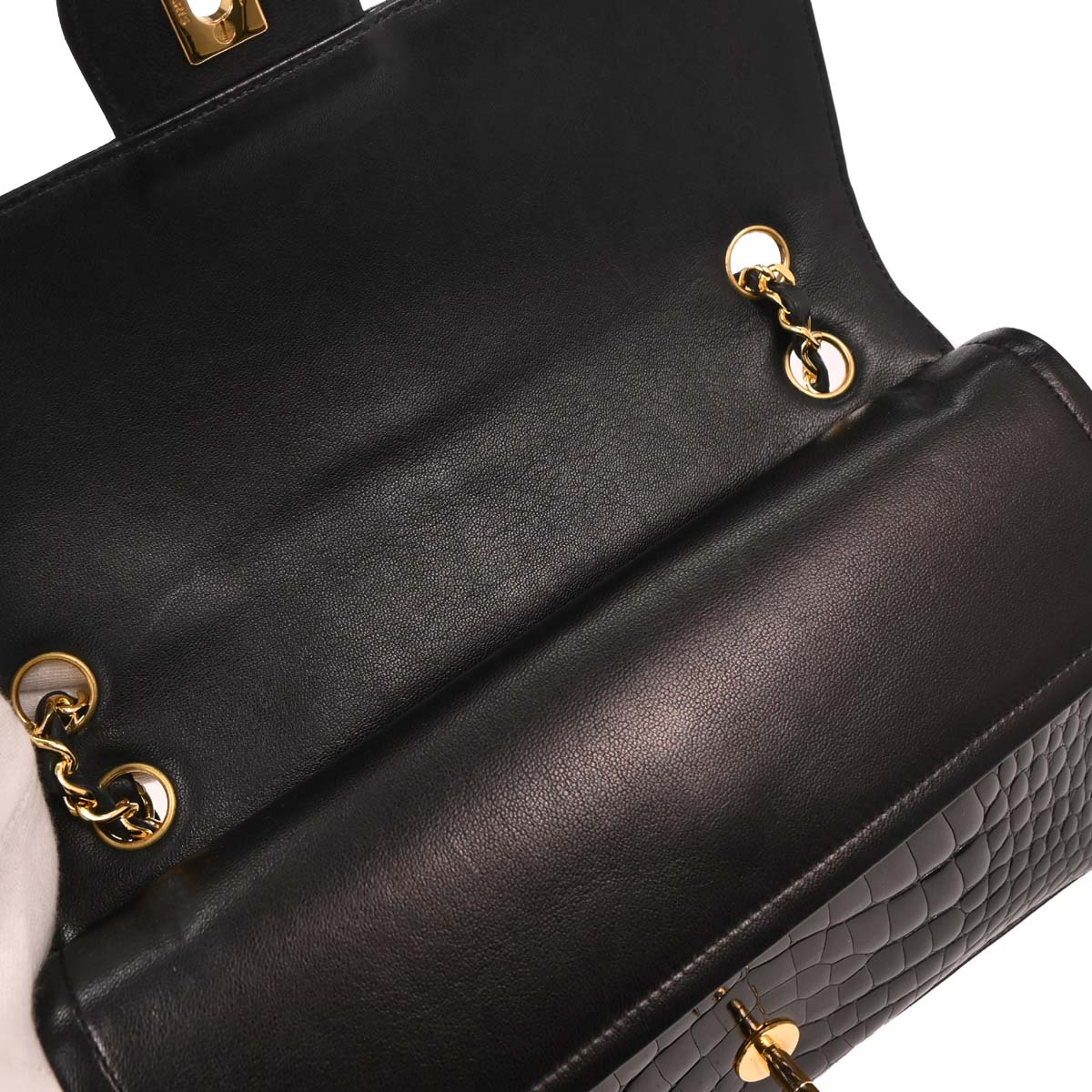 Chanel * 1986-1988 Crocodile Medium Classic Double Flap Shoulder Bag