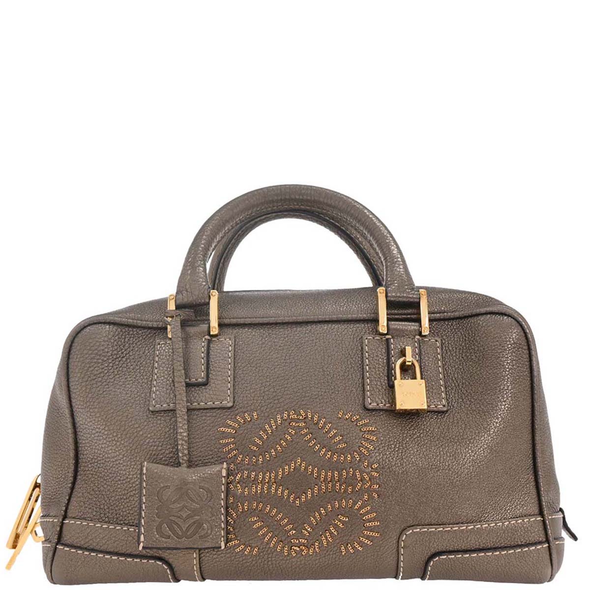 Loewe Metallic Gray Amazona 28 Handbag