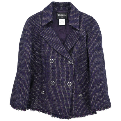 Chanel Double Breasted Jacket Navy #46