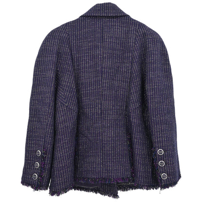 Chanel Double Breasted Jacket Navy #46