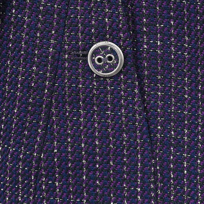 Chanel Double Breasted Jacket Navy #46