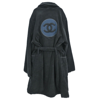 Chanel Belted Bathrobe Style Coat Gown Black #2