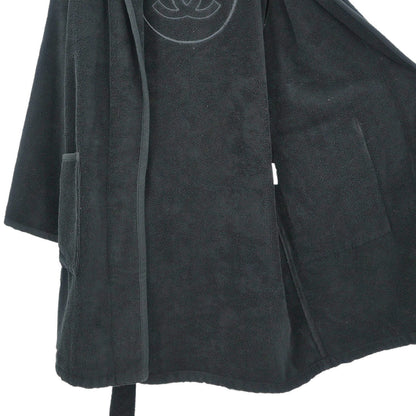 Chanel Belted Bathrobe Style Coat Gown Black #2