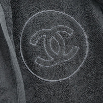 Chanel Belted Bathrobe Style Coat Gown Black #2