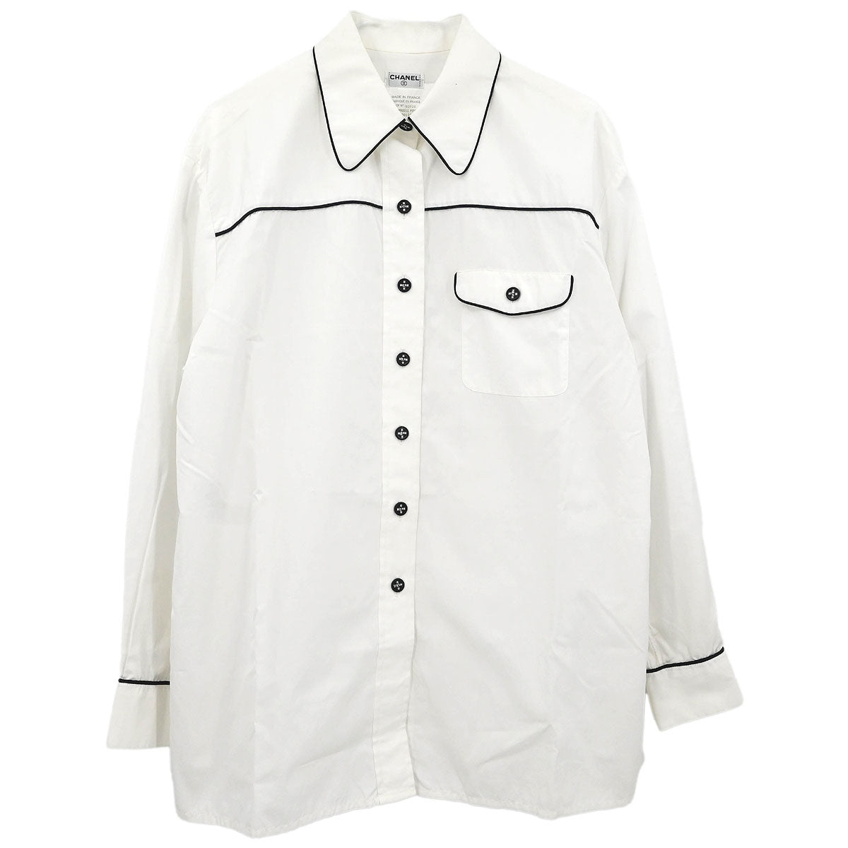Chanel Shirt Blouse White #42