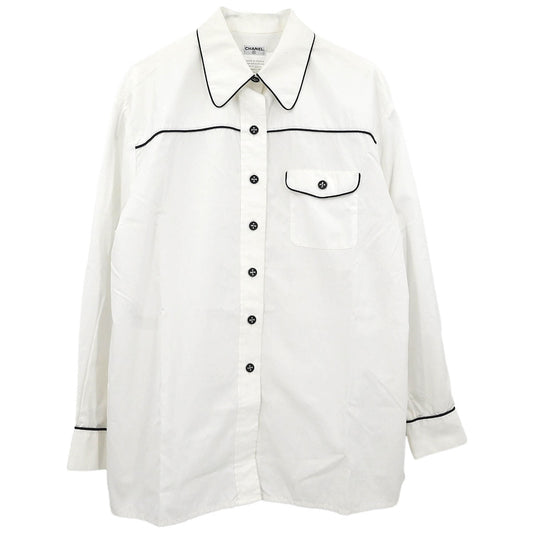 Chanel Shirt Blouse White #42