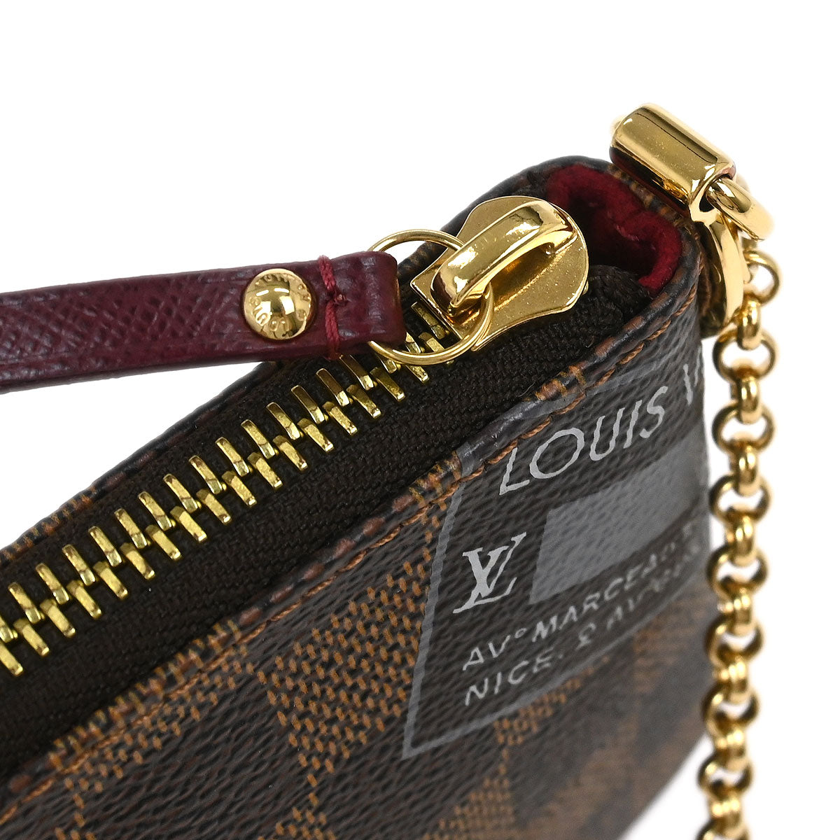 Louis Vuitton Damier Pochette Milla MM Chain Handbag N63080