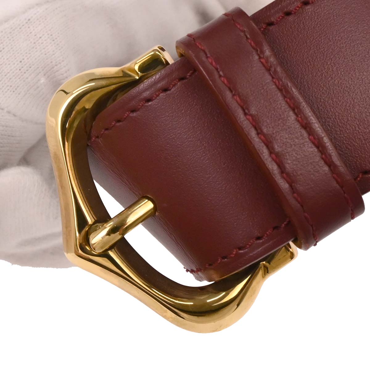 Cartier Bordeaux Leather Handbag