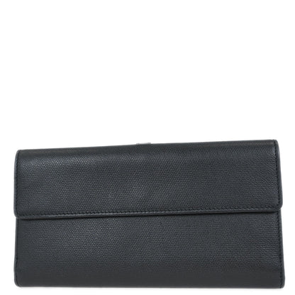 Chanel 2003-2004 Black Caviar Long Wallet Purse