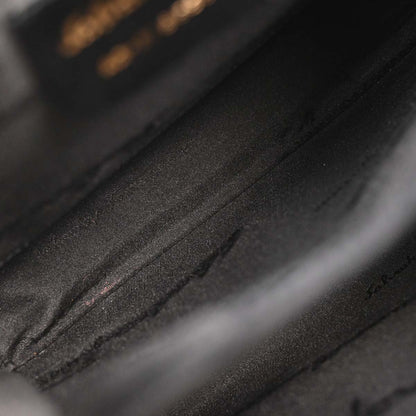 Salvatore Ferragamo Black Suede Gancini 2way Shoulder Handbag