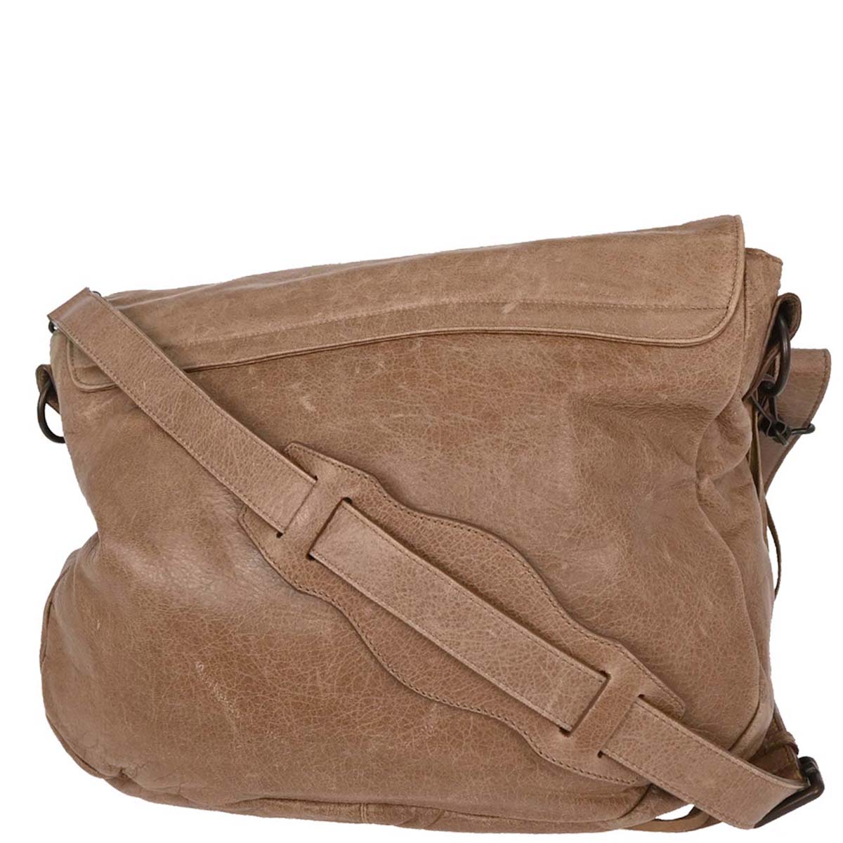 Balenciaga Beige Leather Folk Shoulder Bag