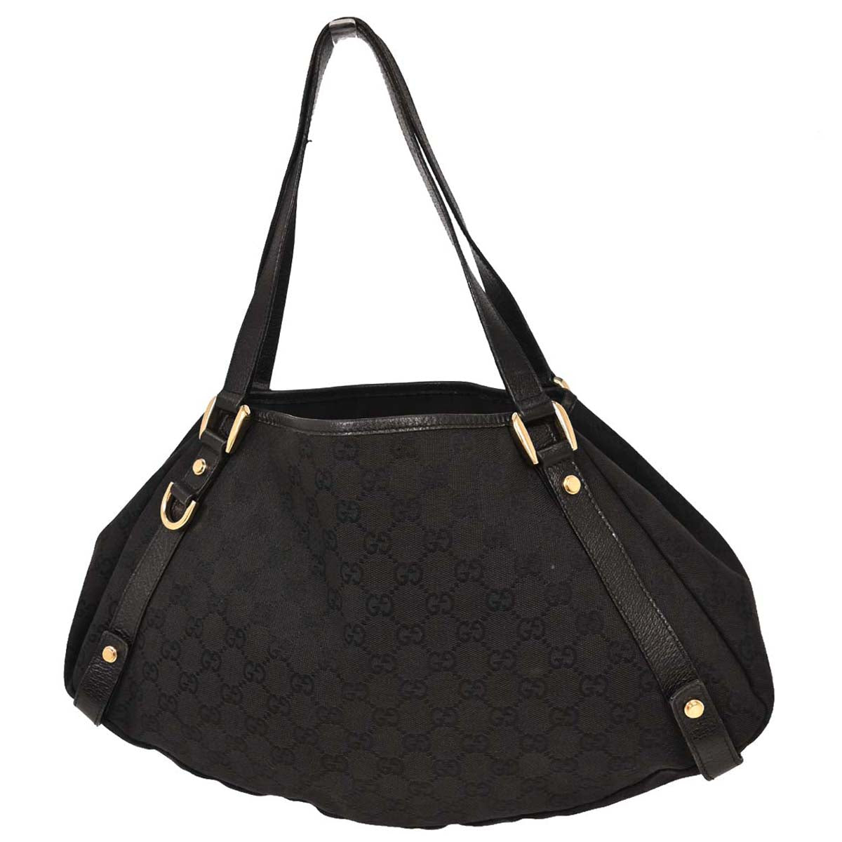 Gucci Black Canvas GG Hobo Handbag