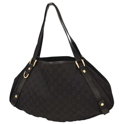 Gucci Black Canvas GG Hobo Handbag