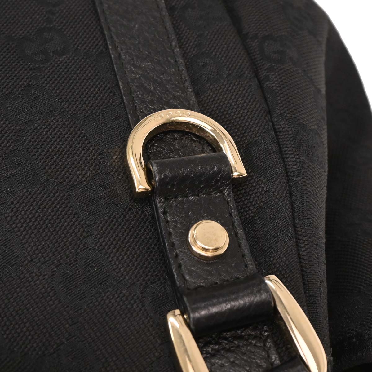 Gucci Black Canvas GG Hobo Handbag