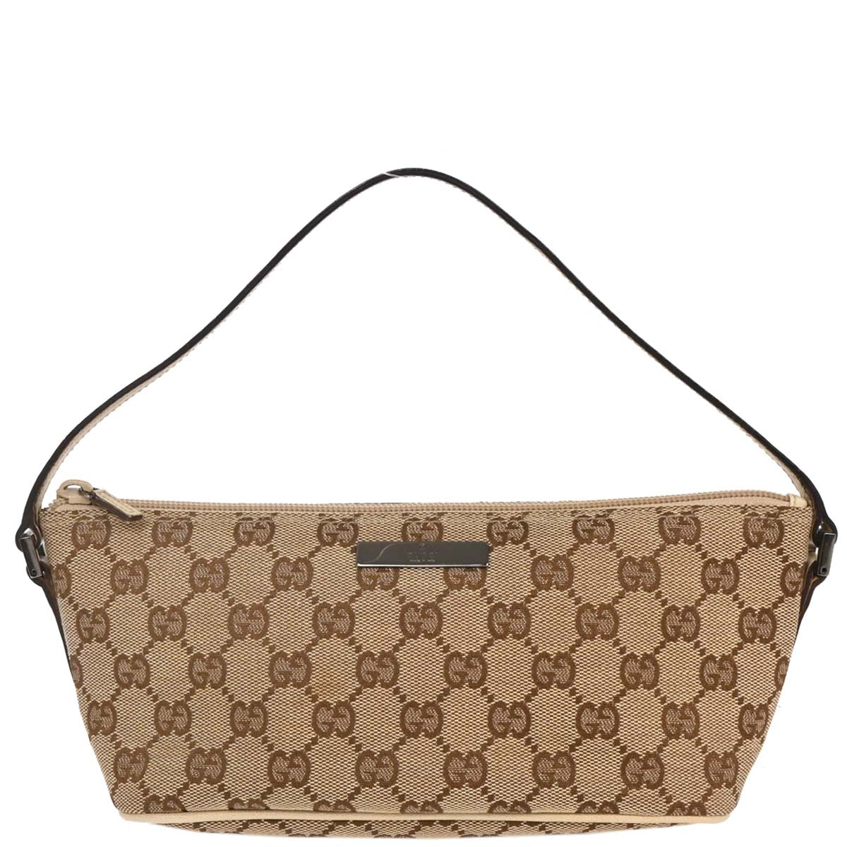 Gucci Beige Canvas GG Pouch Handbag