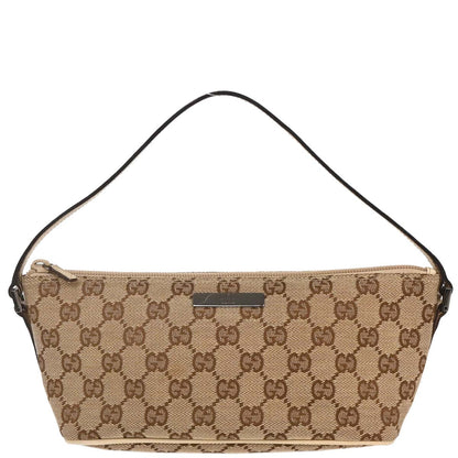 Gucci Beige Canvas GG Pouch Handbag