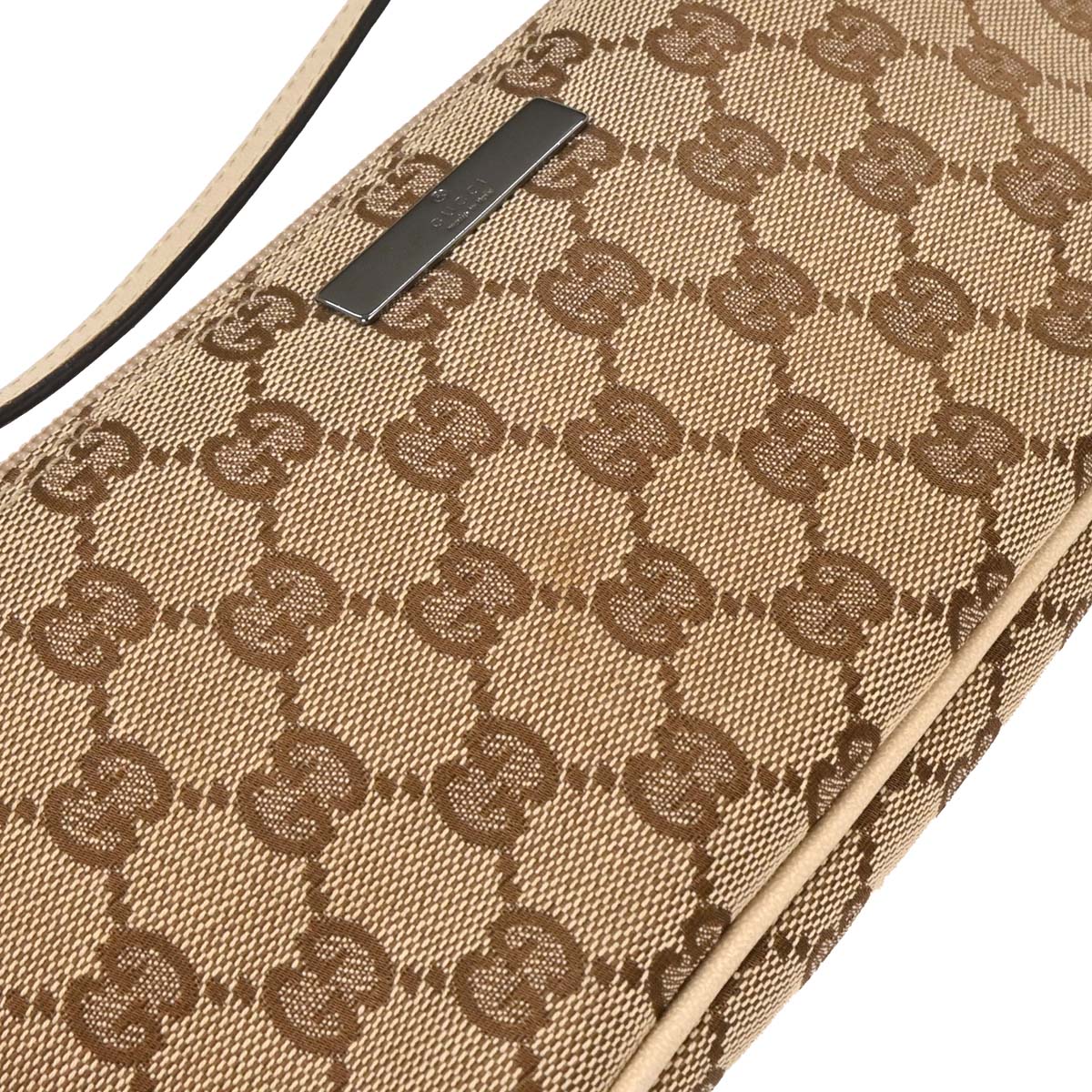 Gucci Beige Canvas GG Pouch Handbag