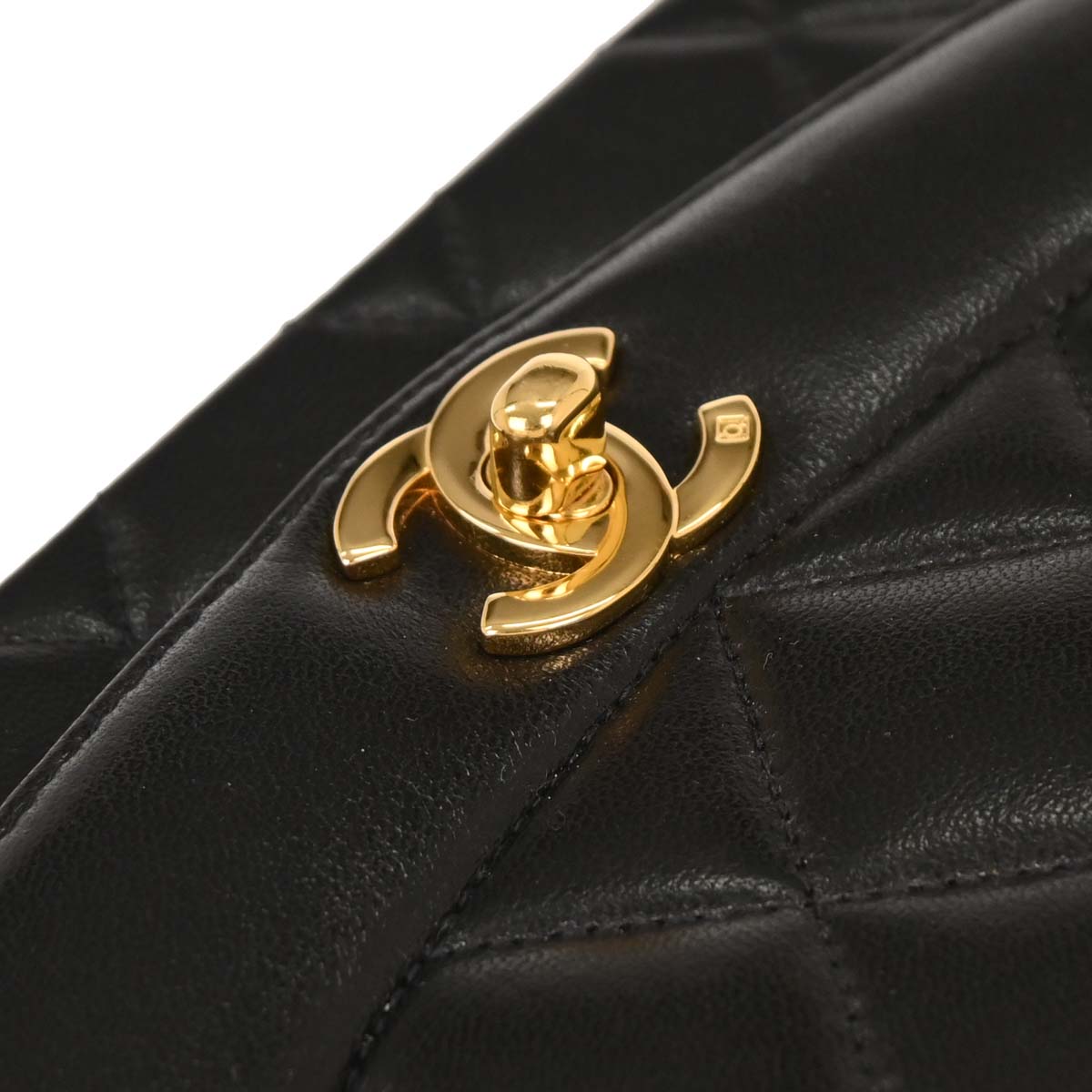 Chanel 1994-1996 Black Lambskin Small Diana Shoulder Bag