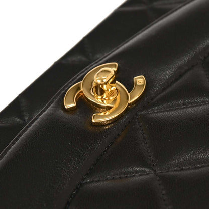 Chanel 1994-1996 Black Lambskin Small Diana Shoulder Bag