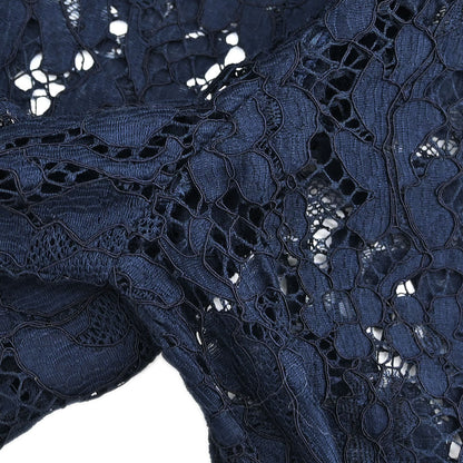 Prada 2015 Short Sleeve Lace Top Navy #42