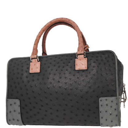Loewe * Navy Ostrich Amazona 36 Handbag